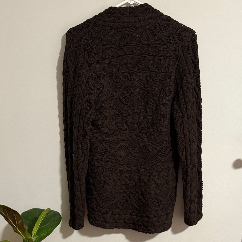 Lafayette 148 New York Dark Brown Wool Cardigan - Picture 6 of 7